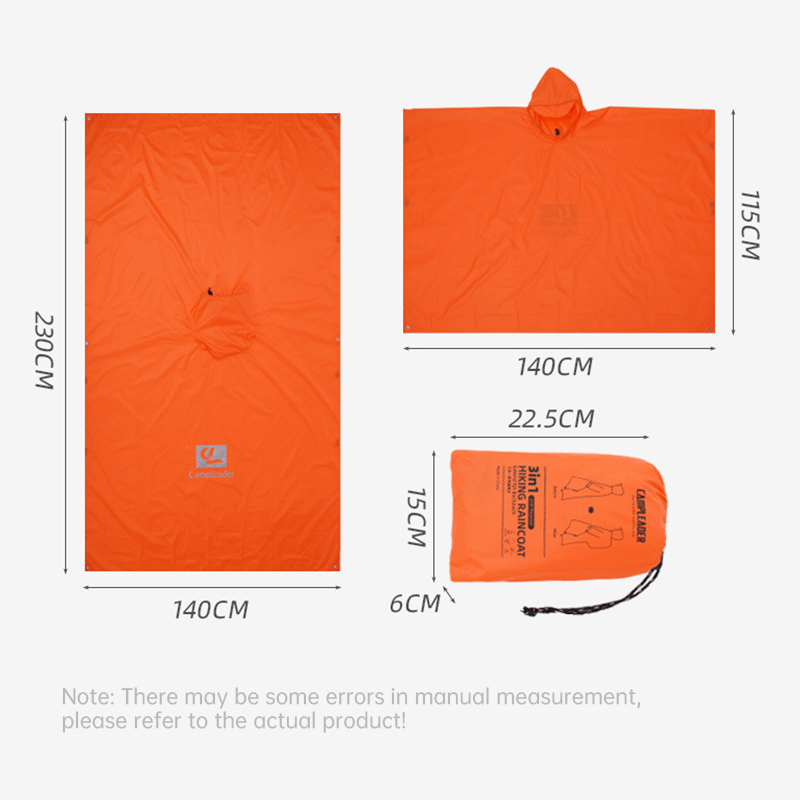 3 In 1 Waterproof Raincoat Lig - Camping Rain Poncho recension och pris