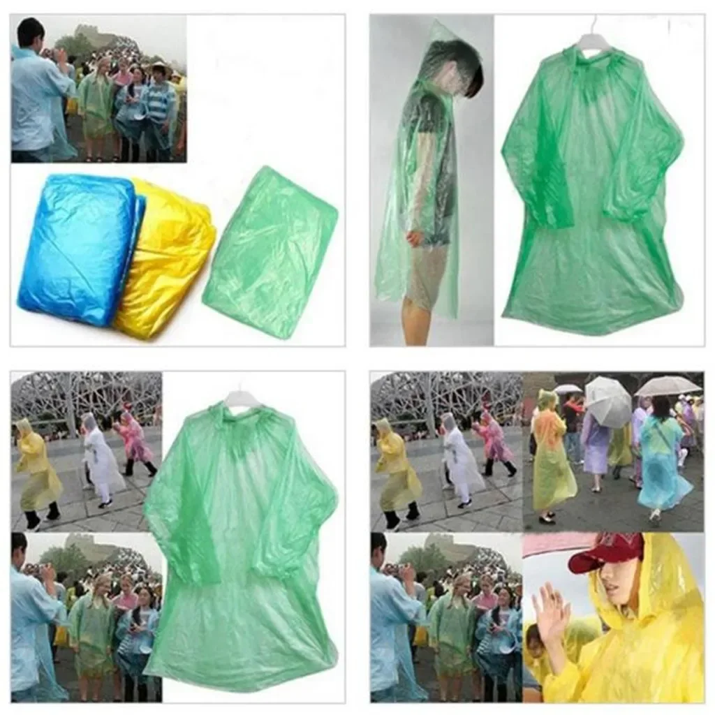 5/10PC Disposable Raincoat Adu - Camping Rain Poncho recension och pris