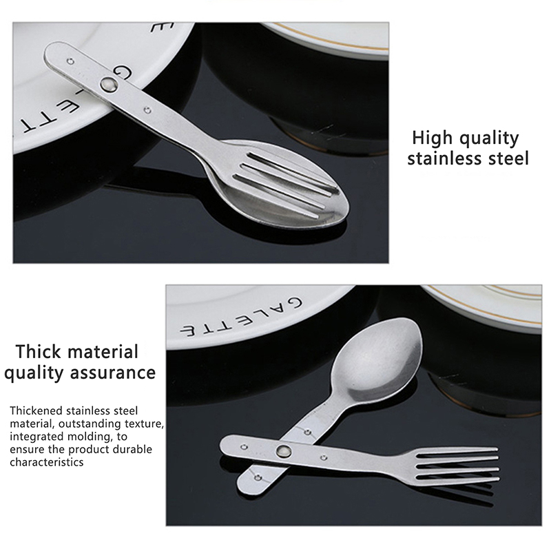 2-in-1 Fork Dessert Spoon Cutl - Outdoor Camping Dining Set recension och pris